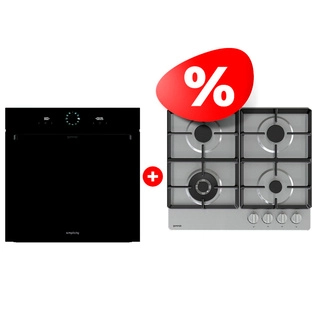 Жиынтық Газовая варочная панель Gorenje GW641XHF + Встраиваемый духовой шкаф Gorenje BOS6737SYB 