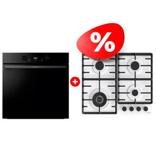 Комплект Газовая варочная поверхность Gorenje GW642SYW + Встраиваемый духовой шкаф Gorenje BOS6737E05DBG