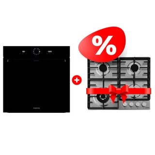 Комплект Газовая варочная поверхность Gorenje GW642ABX + Встраиваемый духовой шкаф Gorenje BOS6737SYB