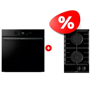 Комплект Газовая варочная поверхность Gorenje GC321B + Встраиваемый духовой шкаф Gorenje BOS6737E05DBG