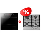 Комплект Газовая варочная поверхность Hansa BHGI630301 + Встраиваемый духовой шкаф Hansa BOESS694655