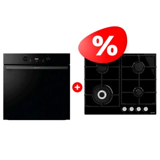 Комплект Газовая варочная панель Gorenje GTW641AKB + Встраиваемый духовой шкаф Gorenje BOS6737E05DBG