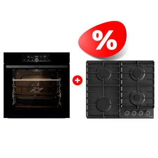 Комплект Газовая варочная поверхность Gorenje G642AB + Встраиваемый духовой шкаф Gorenje BPS6747A06BG