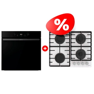 Комплект Газовая варочная поверхность Gorenje GT642AXW + Духовой шкаф Gorenje BOS6737E20FBG