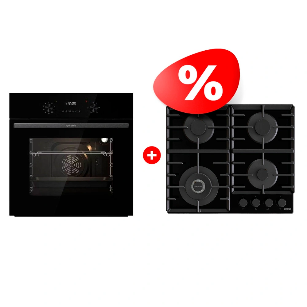Комплект Газовая варочная поверхность Gorenje GTW642SYB + Встраиваемый духовой шкаф Gorenje BO6737E02NBG  - фото 2