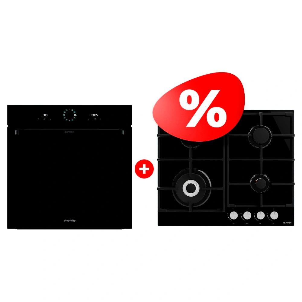 Жиынтық Газовая варочная панель Gorenje GTW641AKB + Встраиваемый духовой шкаф Gorenje BOS6737SYB 