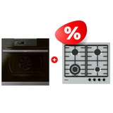 Комплект Газовая варочная поверхность Haier HHX-M64CWFX + Встраиваемый духовой шкаф Haier HWO60SM5S5B1H