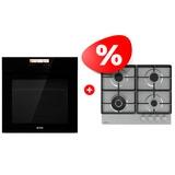 Комплект Газовая варочная панель Gorenje GW641XHF + Встраиваемый духовой шкаф Gorenje BOP798S37BG