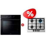 Жиынтық Haier газ пісіру беті HHX-M64CNX + Встраиваемый духовой шкаф Haier HOQ-K5AAN3GB 