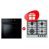 Жиынтық Haier газ пісіру беті HHX-M64CWFX + Кірістірілетін пеш Haier HOQ-K2ANN3GB 