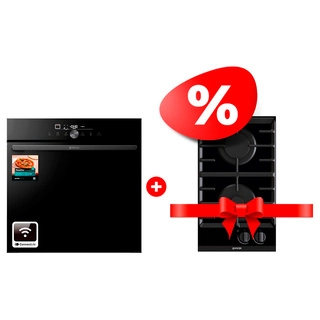 Комплект Газовая варочная поверхность Gorenje GC321B + Встраиваемый духовой шкаф Gorenje GO66E PIZZA350C
