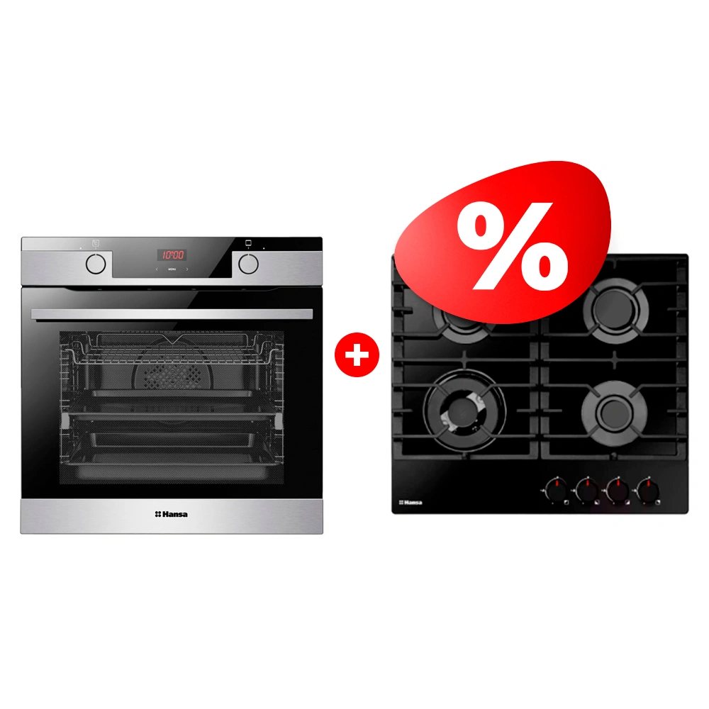 Комплект Газовая варочная поверхность Hansa BHKS671830 + Встраиваемый духовой шкаф Hansa BOEIS694097 