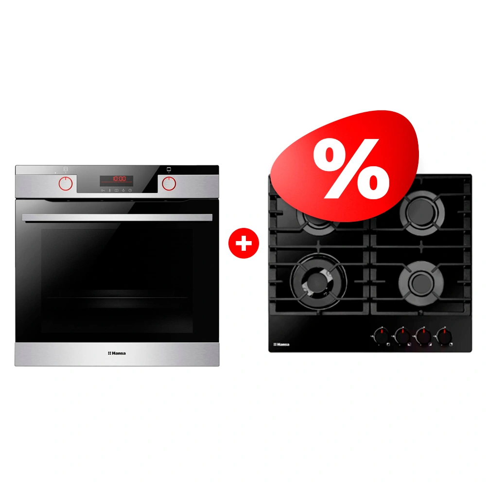 Комплект Газовая варочная поверхность Hansa BHKS671830 + Встраиваемый духовой шкаф Hansa BOEIS696677 