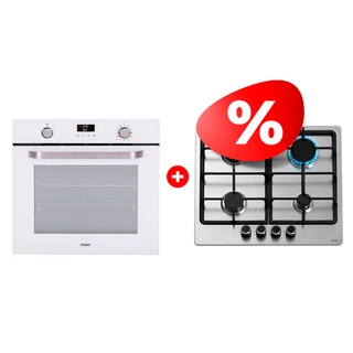 Жиынтық Haier газ пісіру беті HHX-M64CNX + Haier кіріктірілген тұмшапеш HOX-P11HGW 