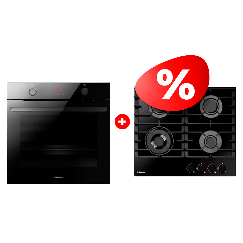 Комплект Газовая варочная поверхность Hansa BHKS671830 + Встраиваемый духовой шкаф Hansa BOESS694655 