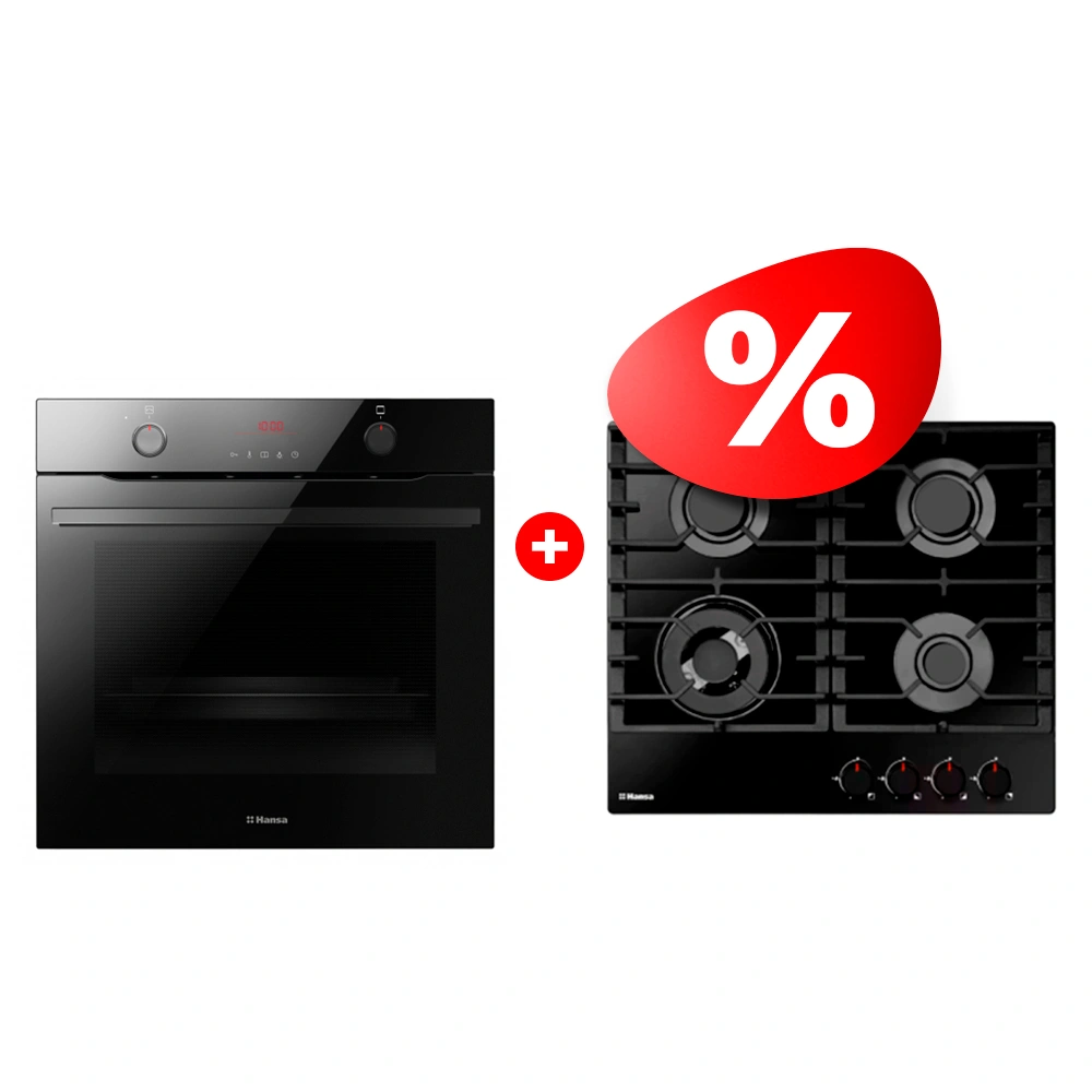 Комплект Газовая варочная поверхность Hansa BHKS671830 + Встраиваемый духовой шкаф Hansa BOEBS696677 