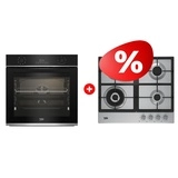 Комплект Газовая варочная поверхность Beko HIAW 64225 SX + Встраиваемый духовой шкаф Beko BBIR13300XC 