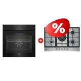 Жиынтық Газовая варочная поверхность Beko HIAW 75225 SX + Встраиваемый духовой шкаф Beko BBIE17300B 