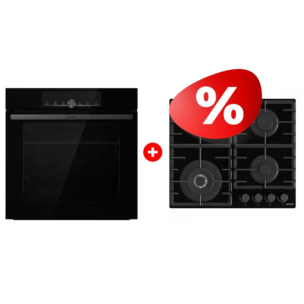 Комплект Встраиваемая варочная панель Газ Gorenje GTW641BHF + Встраиваемый духовой шкаф Gorenje BOS6747A01BG 