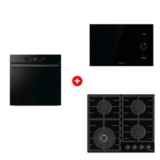 Комплект Встраиваемая варочная панель Газ Gorenje GTW641BHF + Встраиваемая микроволновая печь Gorenje BM235G1SYB + Встраиваемый духовой шкаф Gorenje BOS6737E05DBG 
