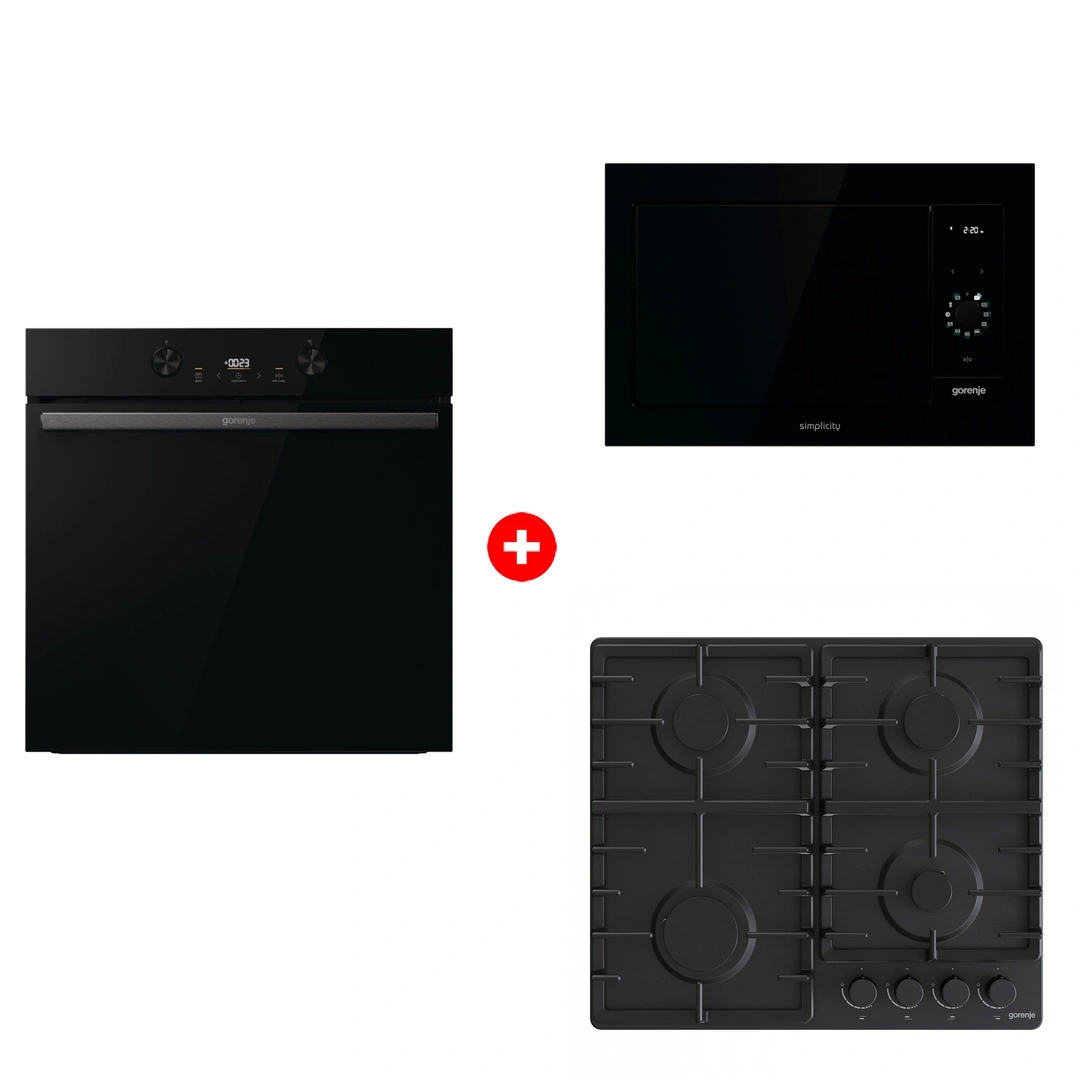 Комплект Встраиваемая варочная панель Gorenje G641BHF + Встраиваемая микроволновая печь Gorenje BM235G1SYB + Духовой шкаф Gorenje BOS6737E20FBG 