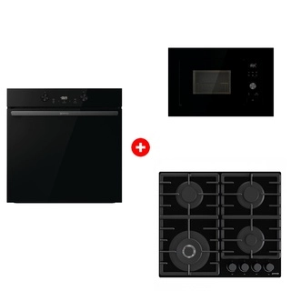 Комплект Встраиваемая варочная панель Газ Gorenje GTW641BHF + Встраиваемая микроволновая печь Gorenje BM201AG1BG + Духовой шкаф Gorenje BOS6737E20FBG 