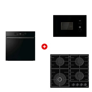 Комплект Встраиваемая варочная панель Газ Gorenje GTW641BHF + Встраиваемая микроволновая печь Gorenje BM201AG1BG + Встраиваемый духовой шкаф Gorenje BOS6737E05DBG 