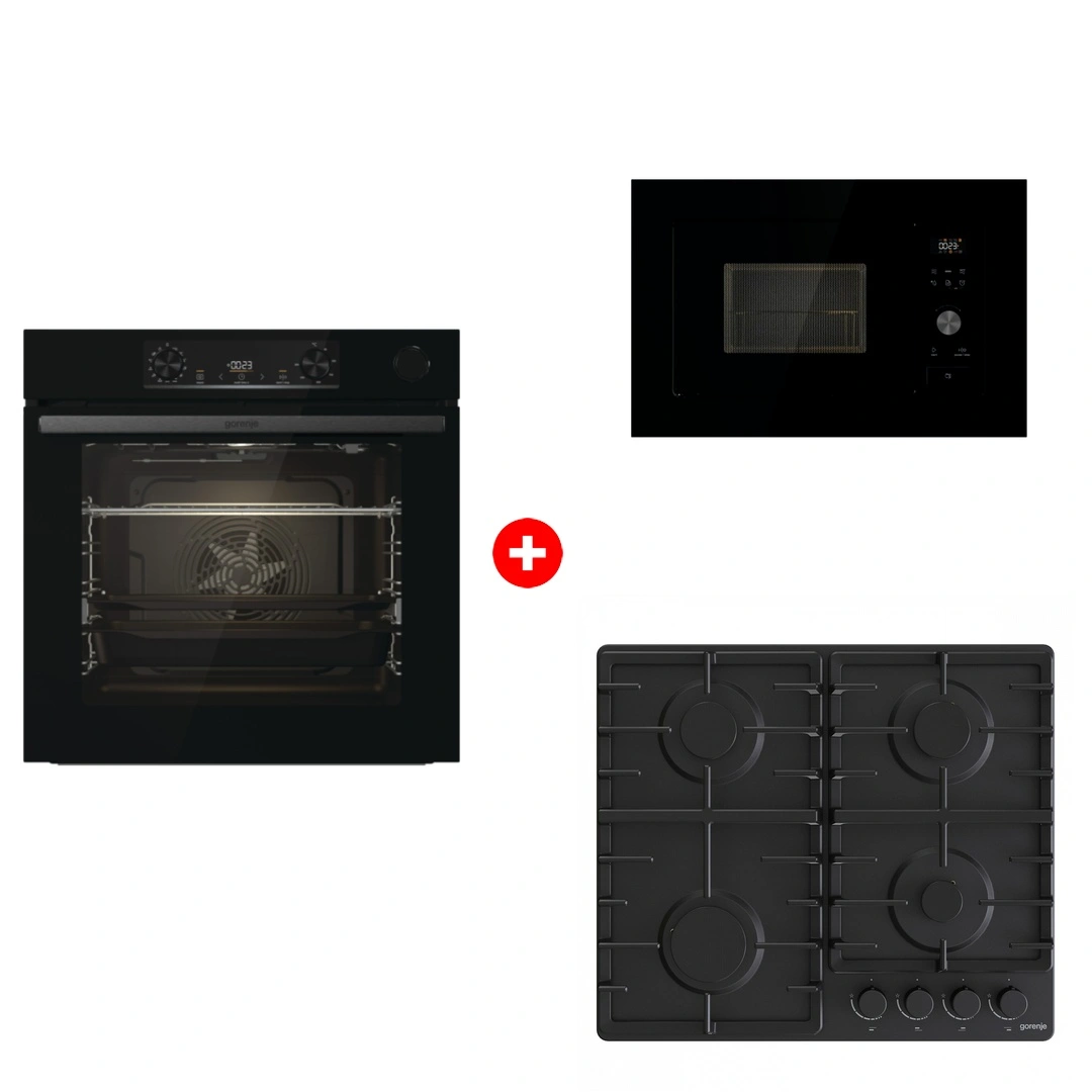 Жиынтық Встраиваемая варочная панель Gorenje G641BHF + Встраиваемая микроволновая печь Gorenje BM201AG1BG + Встраиваемый духовой шкаф Gorenje BSA6737E15BG 
