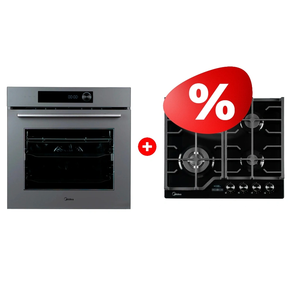 Комплект Midea MGEC9696T GB/(Easy Clean) Black + Midea MO82107PGG-I 