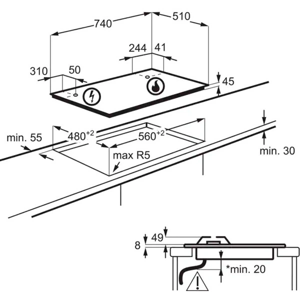 Газовая варочная поверхность Electrolux KGG75362K - фото 2