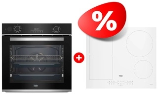 Комплект Варочная панель Beko HII64200FMTW + Встраиваемый духовой шкаф Beko BBIS13300XMSE 