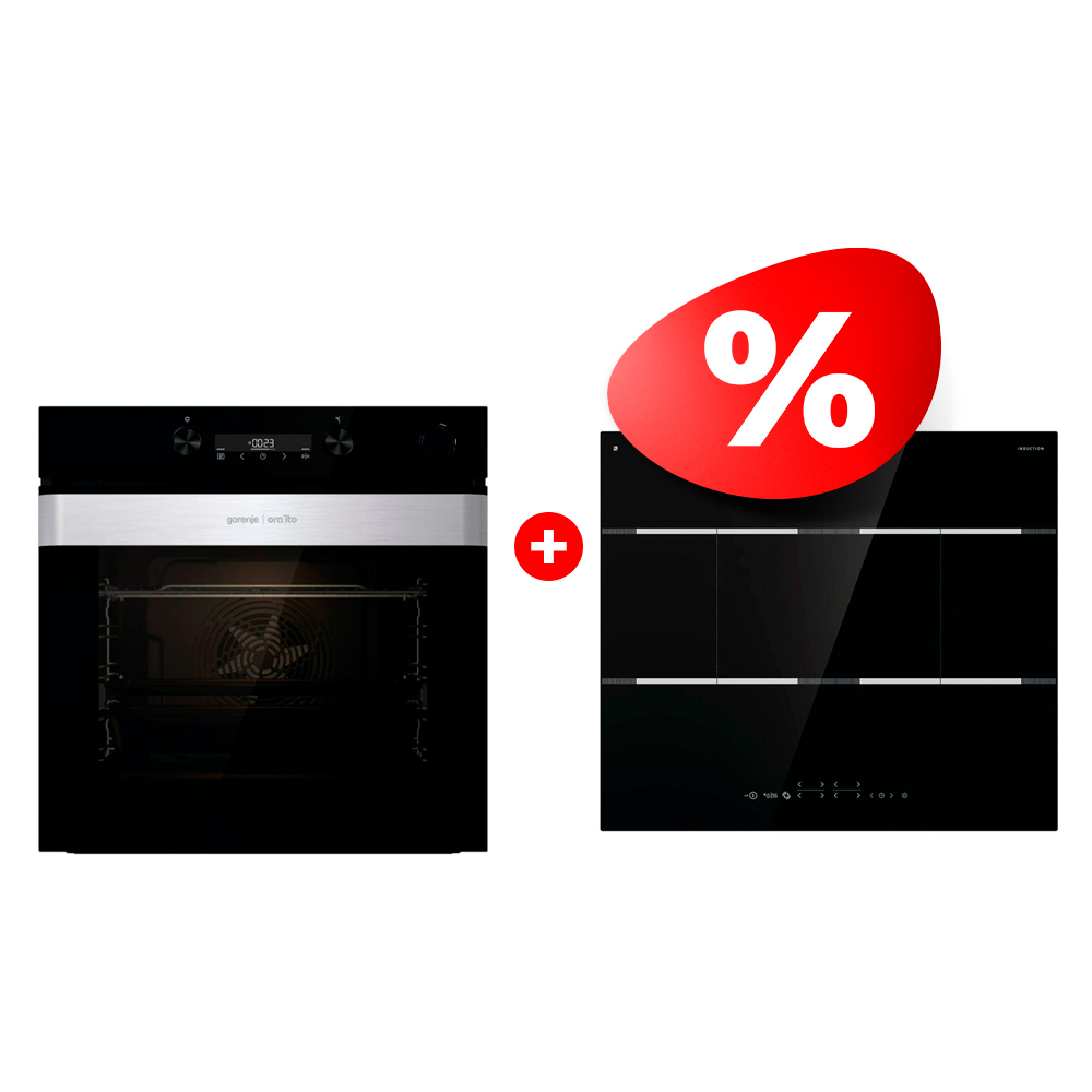 Комплект Индукционная варочная поверхность Gorenje IT646ORAB + Встраиваемый духовой шкаф Gorenje BSA6737ORAB 