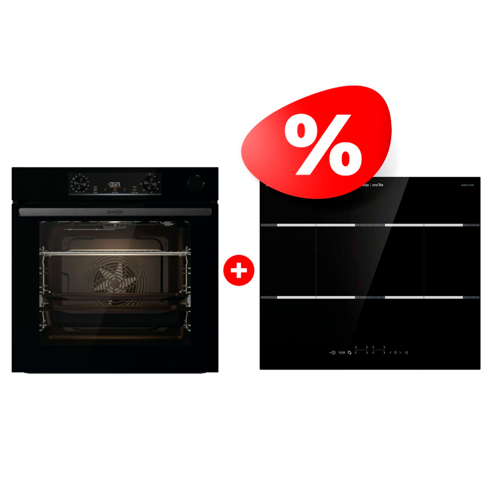 Комплект Индукционная варочная поверхность Gorenje IT646ORAB + Встраиваемый духовой шкаф Gorenje BSA6737E15BG 