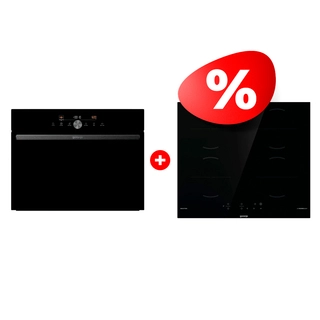 Комплект Индукционные поверхности GI6401BSCE + Встраиваемый духовой шкаф Gorenje BCM4547DG 