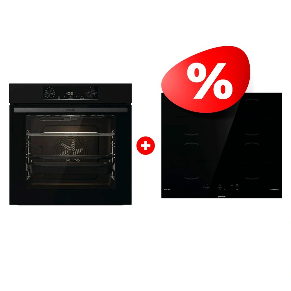 Комплект Индукционная поверхность Gorenje GI6401BSCE + Встраиваемый духовой шкаф Gorenjie BO6737E06B 