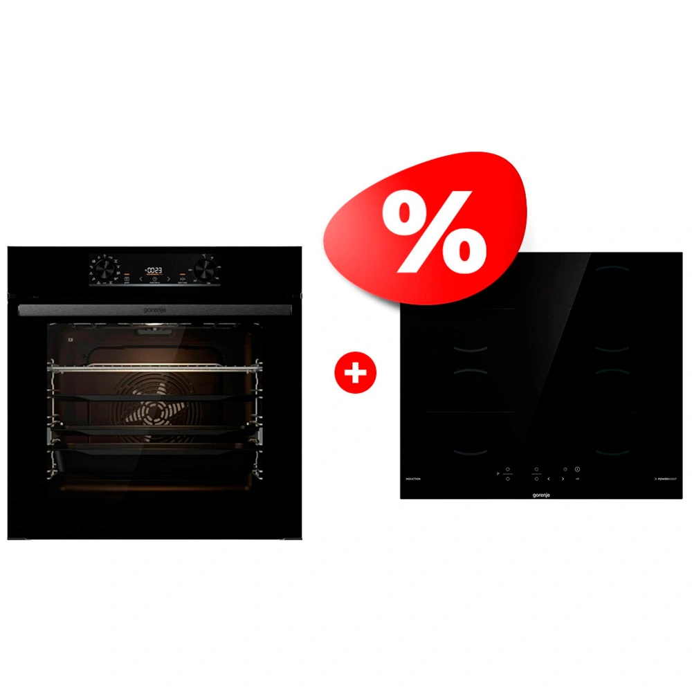 Комплект Индукционная поверхность Gorenje GI6401BSCE + Встраиваемый духовой шкаф Gorenje BPS6737E14BG
