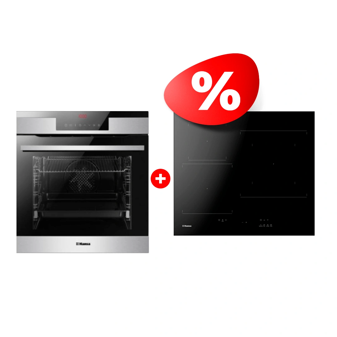 Жиынтық Hansa индукциялық ас пісіру беті BHI67006 + HANSA кіріктірілетін электр пеші BOEI697622 