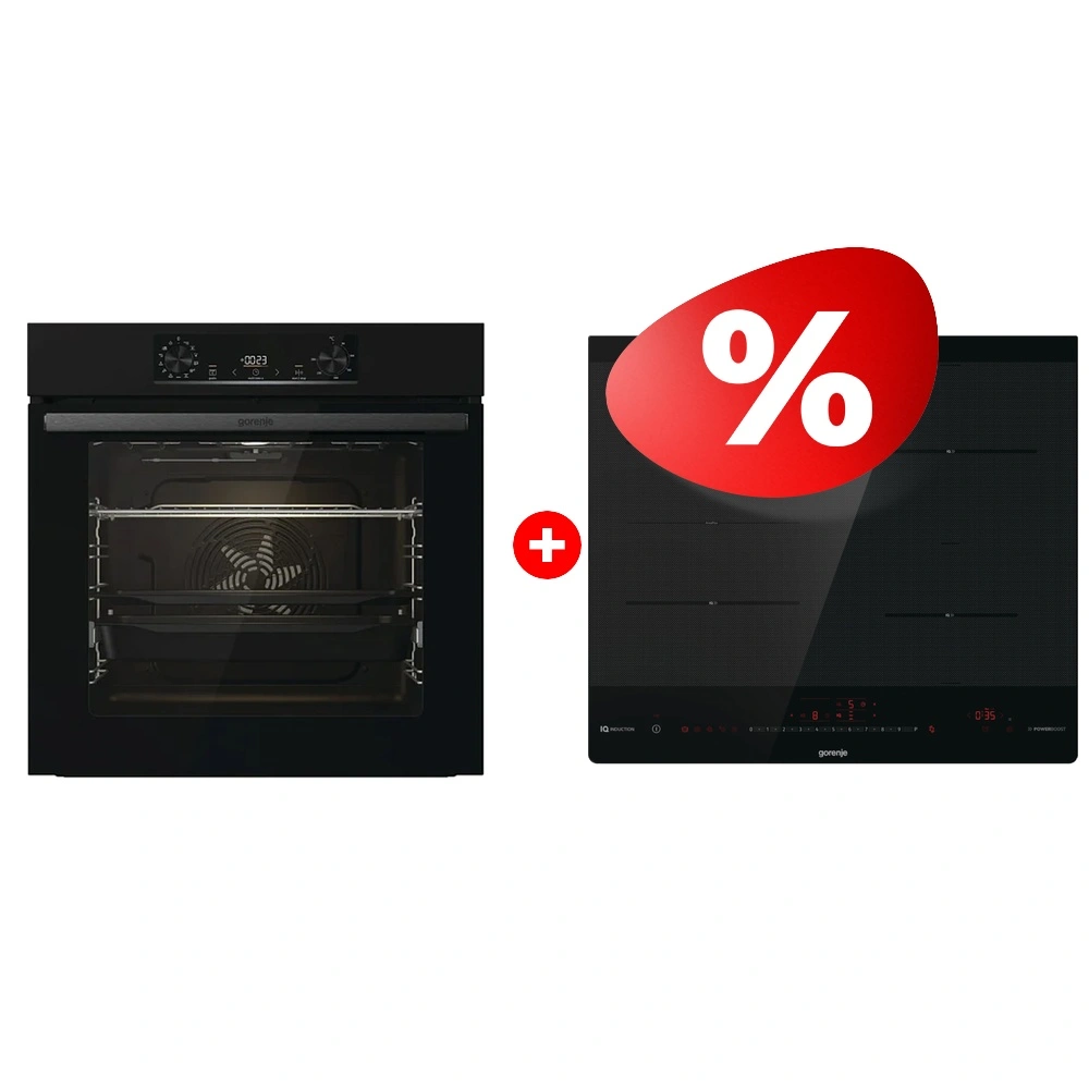 Комплект Индукционная варочная панель Gorenje IS645BSC + Встраиваемый духовой шкаф Gorenje BOS6737E06B 