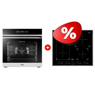 Жиынтық Индукционная варочная панель Haier HHY-Y64FVB + Встраиваемый духовой шкаф Haier HOQ-F5AABX 