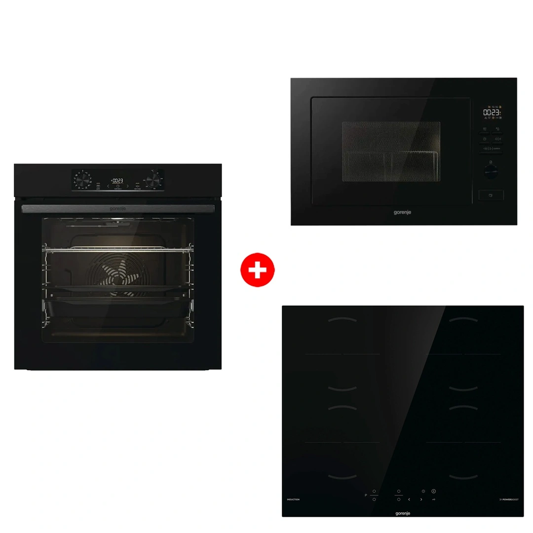 Комплект Индукционная поверхность Gorenje GI6401BSCE + Встраиваемая микроволновая печь Gorenje BM251M2BG + Встраиваемый духовой шкаф Gorenje BOS6737E06B 