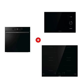 Комплект Индукционная поверхность Gorenje GI6401BSCE + Встраиваемая микроволновая печь Gorenje BM235G1SYB + Встраиваемый духовой шкаф Gorenje BOS6737E05DBG 