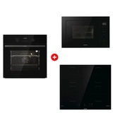 Комплект Индукционная поверхность Gorenje GI6401BSCE + Встраиваемая микроволновая печь Gorenje BM251M2BG + Встраиваемый духовой шкаф Gorenje BO6737E02NBG 