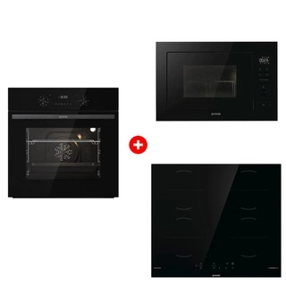 Комплект Индукционная поверхность Gorenje GI6401BSCE + Встраиваемая микроволновая печь Gorenje BM251M2BG + Встраиваемый духовой шкаф Gorenje BO6737E02NBG 