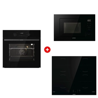 Комплект Индукционная поверхность Gorenje GI6401BSCE + Встраиваемая микроволновая печь Gorenje BM201M2BG + Встраиваемый духовой шкаф Gorenje BO6737E02NBG 