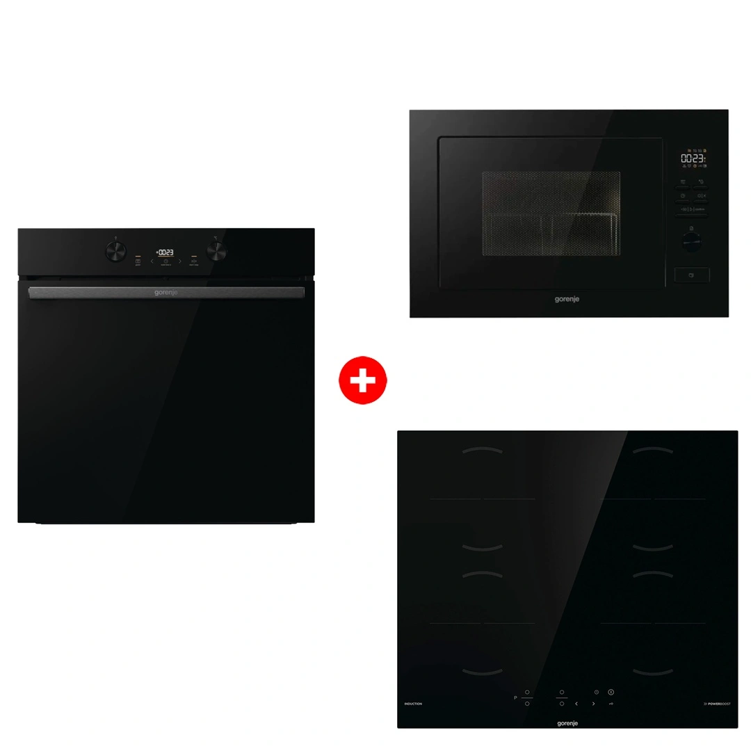 Комплект Индукционная поверхность Gorenje GI6401BSCE + Встраиваемая микроволновая печь Gorenje BM251M2BG + Духовой шкаф Gorenje BOS6737E20FBG 
