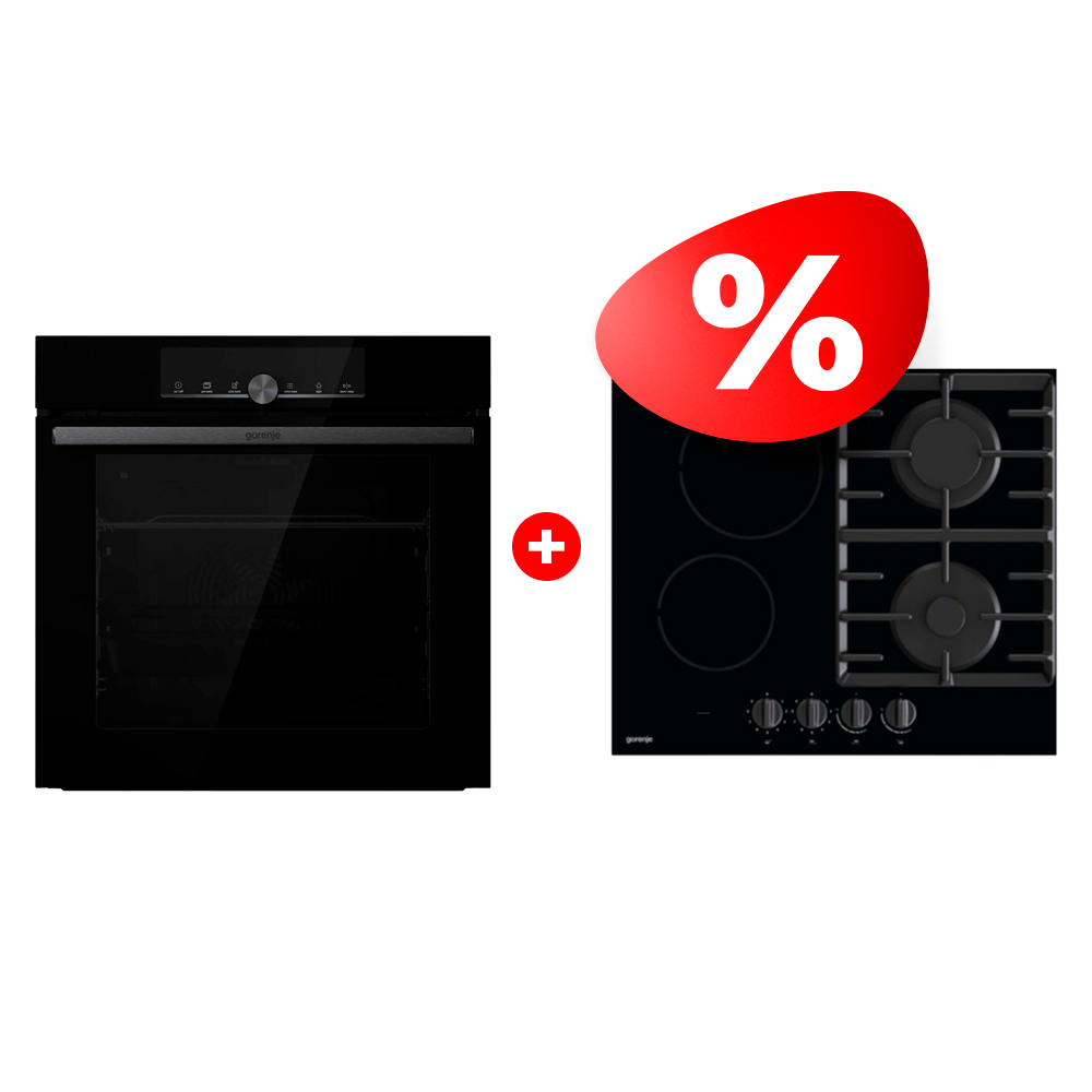 Жиынтық Gorenje құрастырылған пісіру панелі GCE691BSC + Gorenje кіріктірілетін электр пеші BOS6747A01BG 