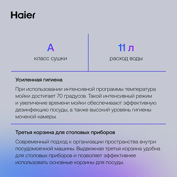 Встраиваемая посудомоечная машина Haier HDWE14-094RU - фото 10