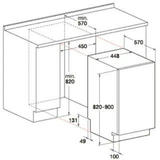 Hotpoint-Ariston кіріктірілген ыдыс жуғыш машина LSTB 4B00 EU