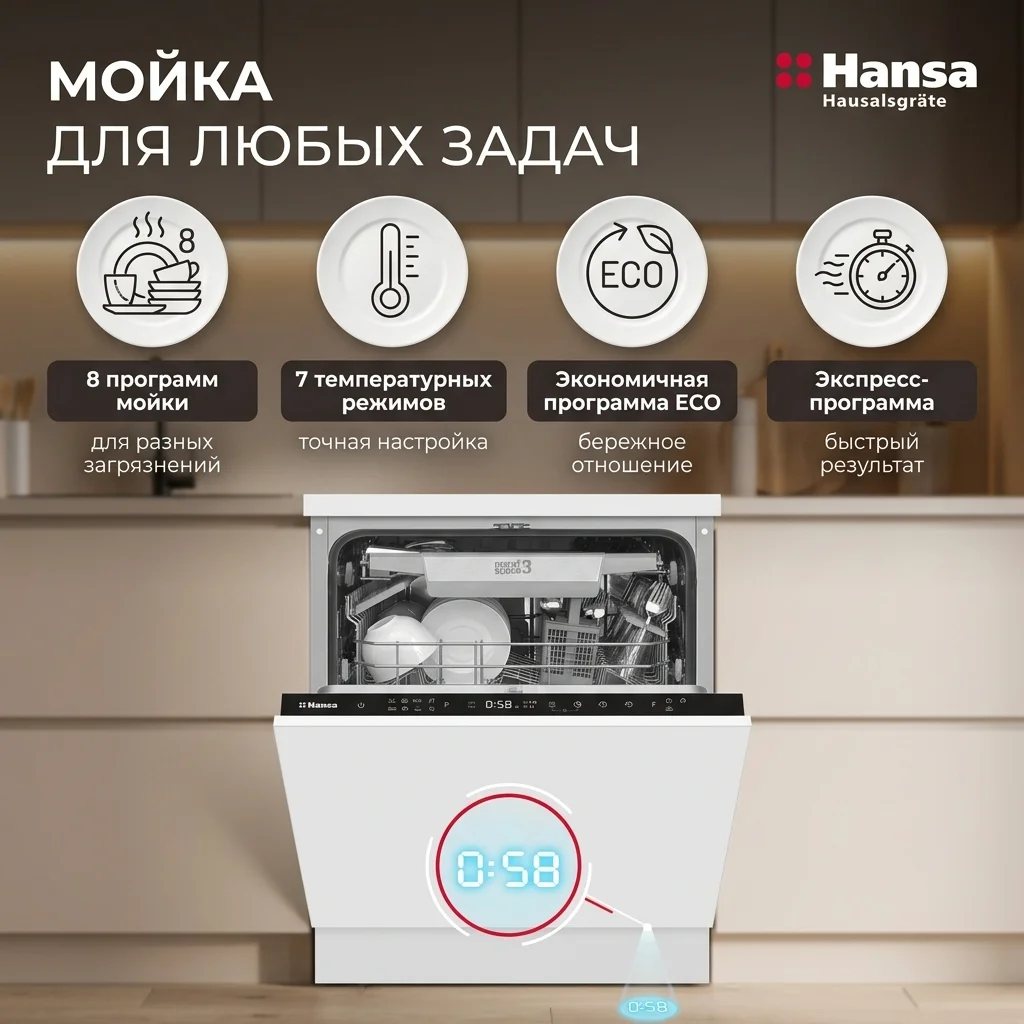 Встраиваемая посудомоечная машина Hansa ZIM428KH (1194552) - фото 7