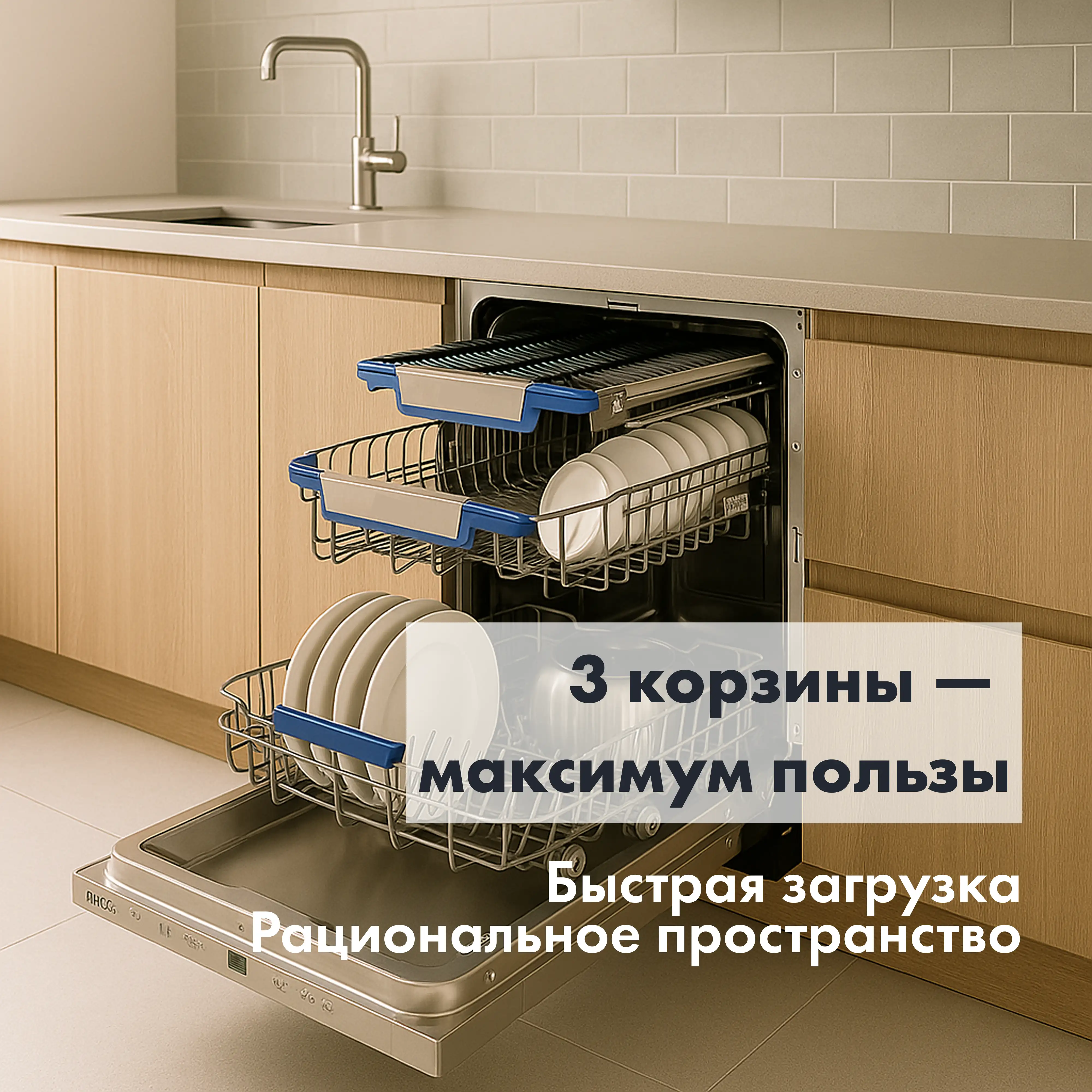 ARG кіріктірілген ыдыс жуғыш машина WQP12-7703I - фото 4